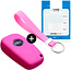 Capa para chave do carro compatível com Lancia - Capa Protetora de Chave Remota de Silicone - Tampa Remota FOB - Rosa