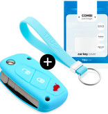 TBU car TBU car Car key cover compatible with Lancia - Silicone Protective Remote Key Shell - FOB Case Cover - Light Blue