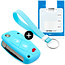 Capa para chave do carro compatível com Lancia - Capa Protetora de Chave Remota de Silicone - Tampa Remota FOB - Azul claro