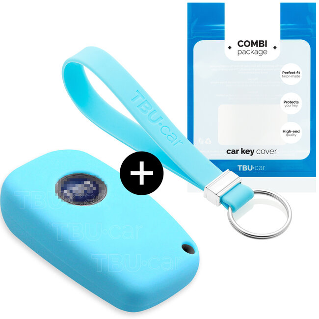 Car key cover compatible with Lancia - Silicone Protective Remote Key Shell - FOB Case Cover - Light Blue