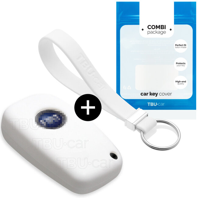 Housse de Protection clé compatible avec Lancia - Coque Cover Housse étui en Silicone - Blanc