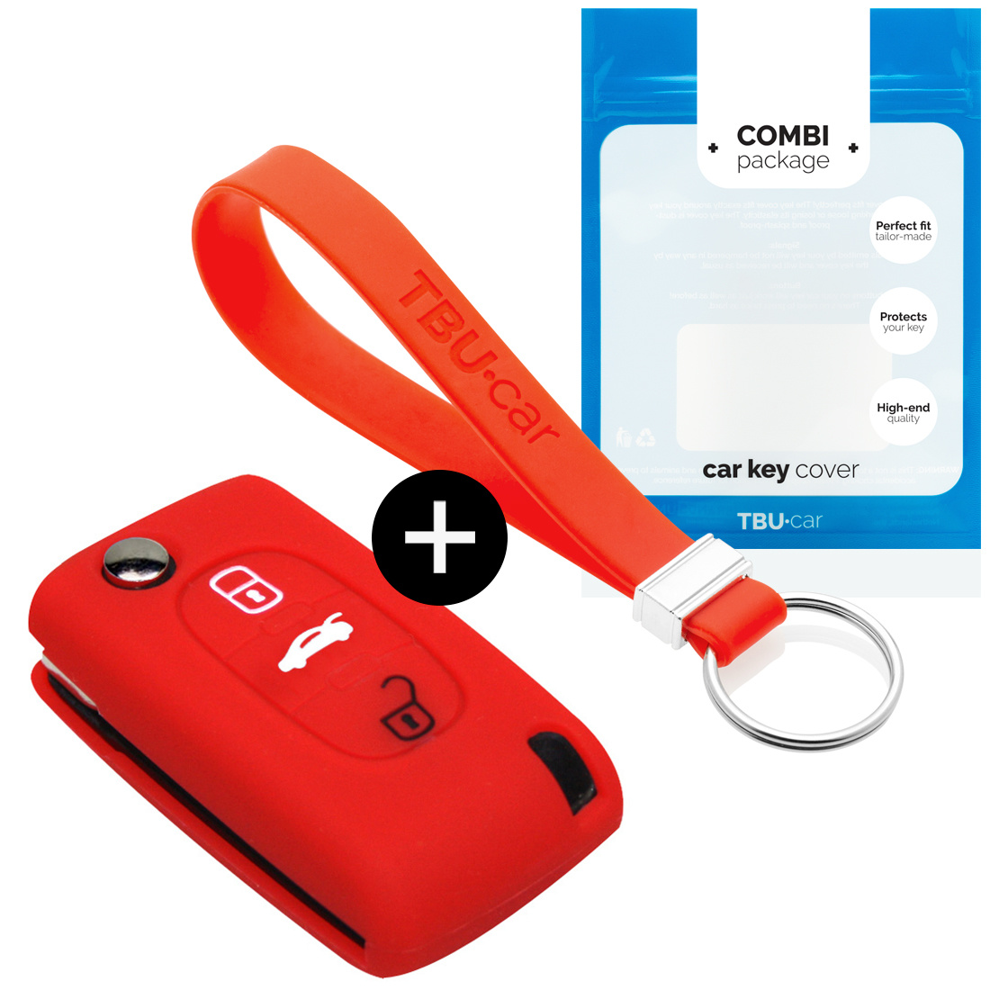 TBU car Lancia Capa Silicone Chave do carro - Capa protetora - Tampa remota FOB - Vermelho