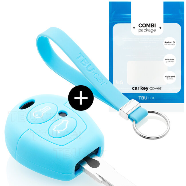 Capa para chave do carro compatível com Ford - Capa Protetora de Chave Remota de Silicone - Tampa Remota FOB - Azul claro