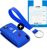 TBU car TBU car Car key cover compatible with Lancia - Silicone Protective Remote Key Shell - FOB Case Cover - Blue