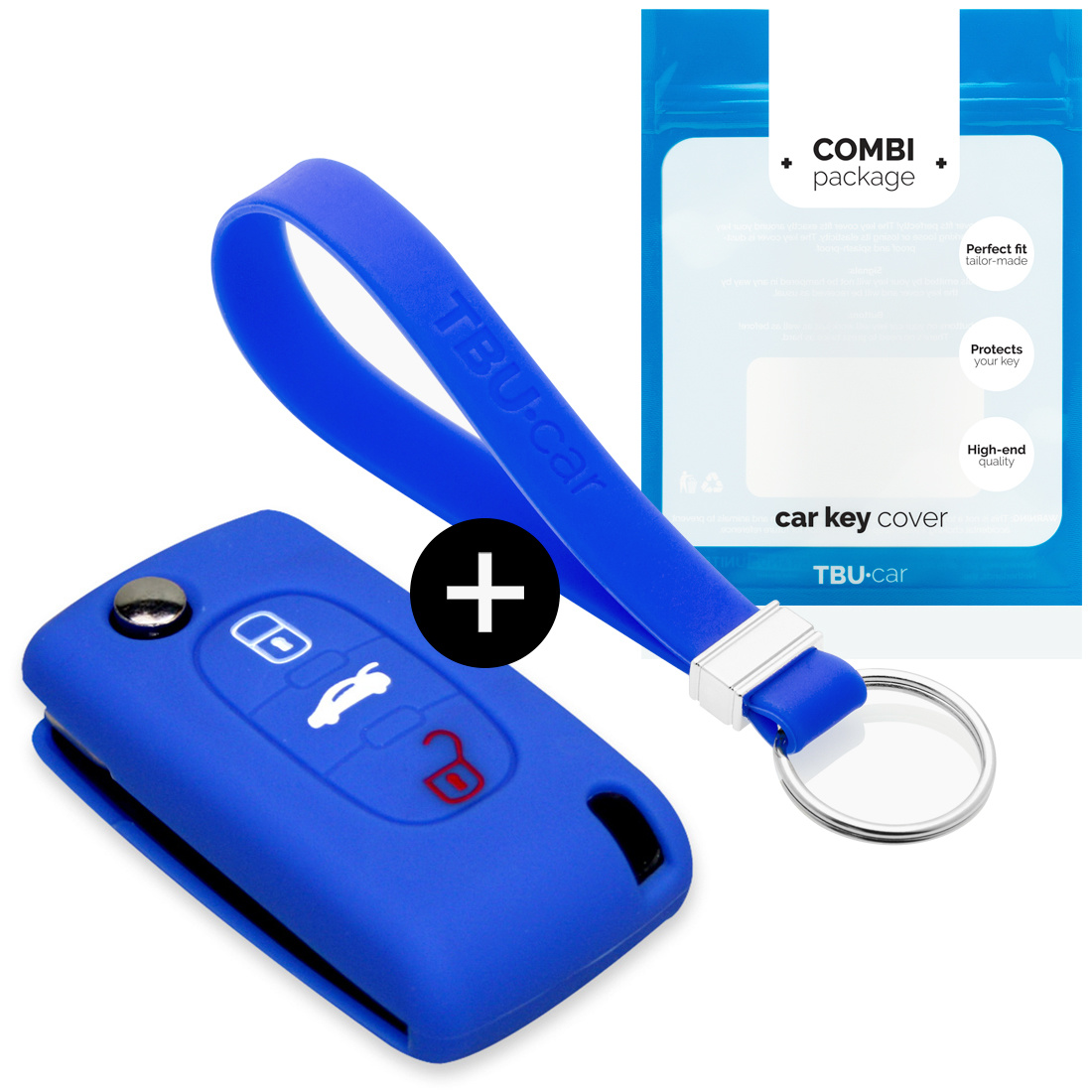 TBU car TBU car Car key cover compatible with Lancia - Silicone Protective Remote Key Shell - FOB Case Cover - Blue