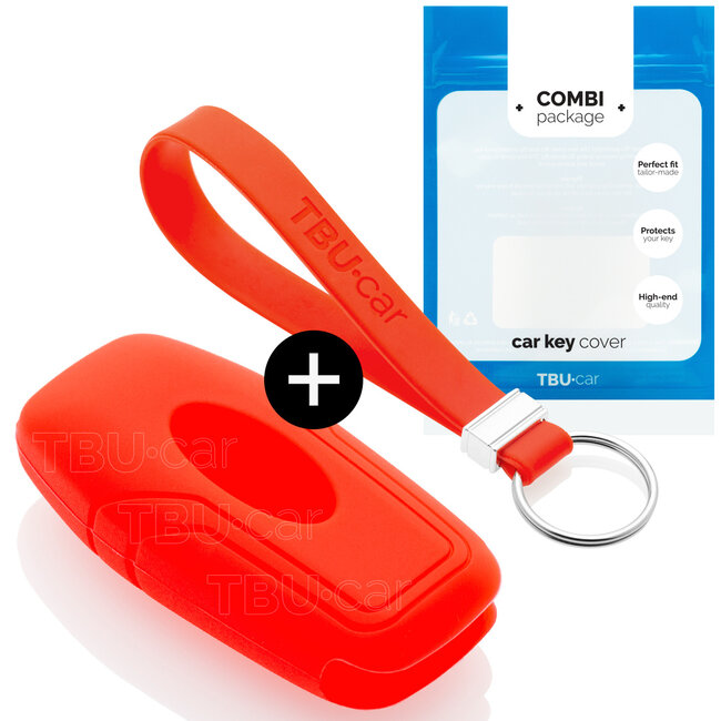 Housse de Protection clé compatible avec Ford - Coque Cover Housse étui en Silicone - Rouge