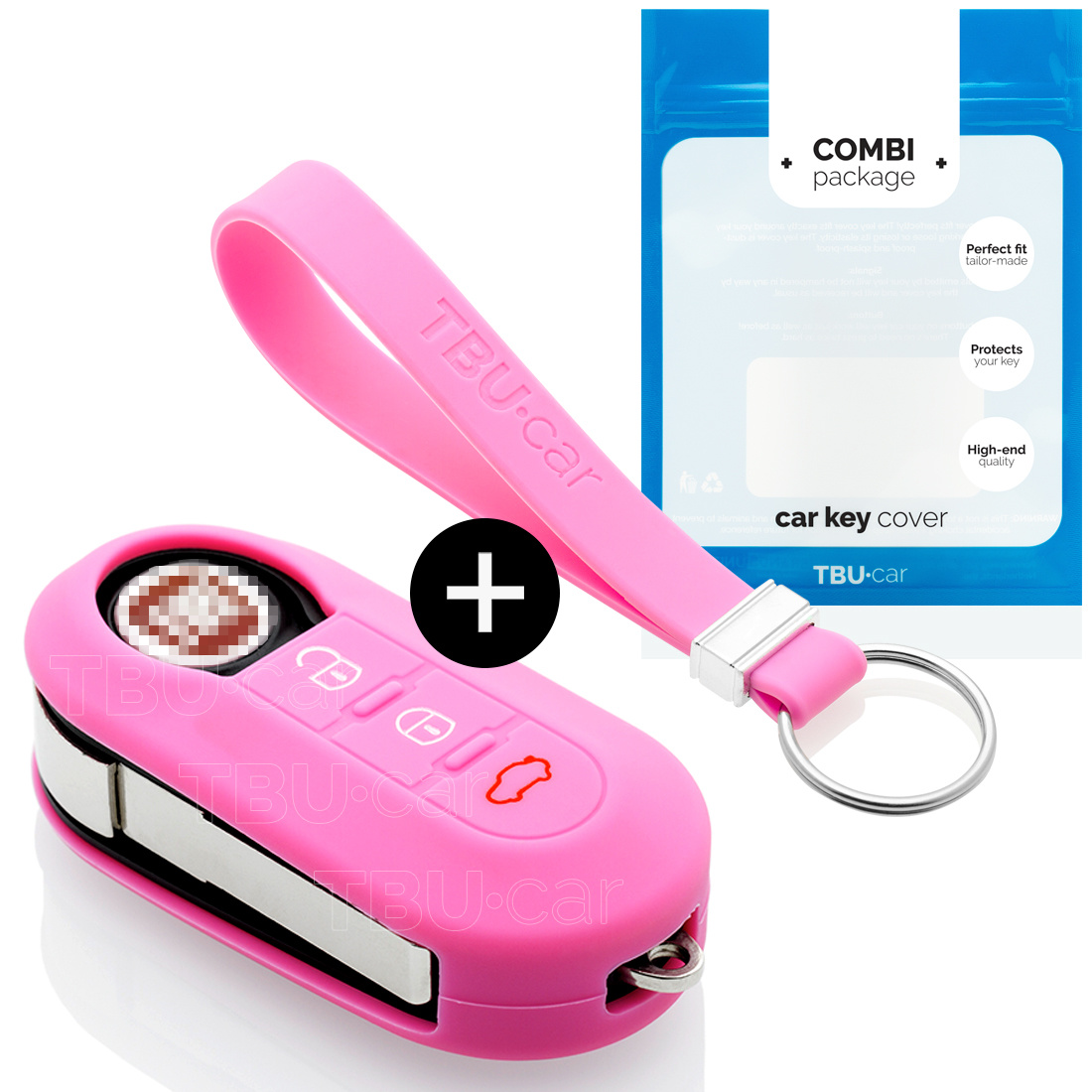 TBU car Lancia Capa Silicone Chave do carro - Capa protetora - Tampa remota FOB - Rosa