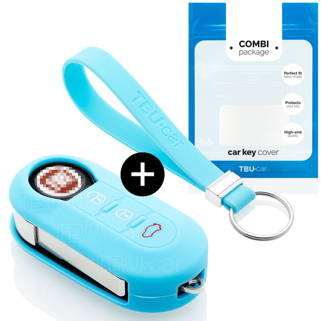 Funda Carcasa llave compatible con Lancia - Funda de Silicona - Cover de Llave Coche - Azul claro