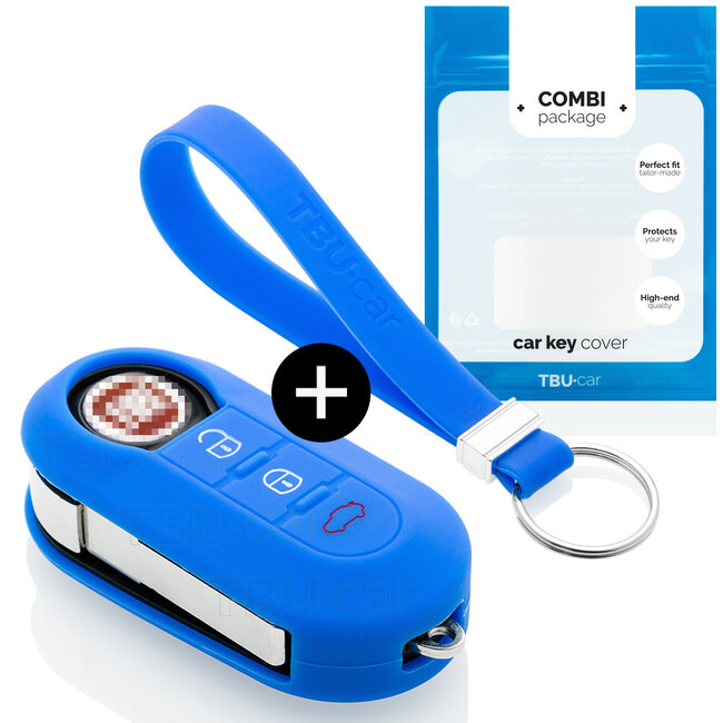 Funda Carcasa llave compatible con Lancia - Funda de Silicona - Cover de Llave Coche - Azul