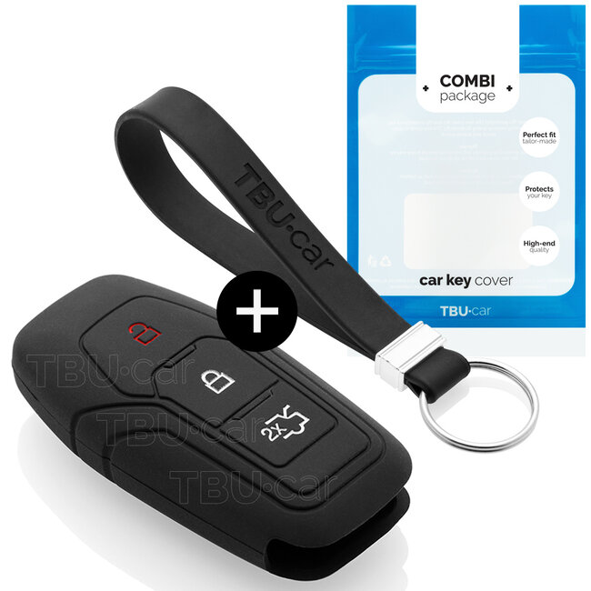 Housse de Protection clé compatible avec Ford - Coque Cover Housse étui en Silicone - Noir