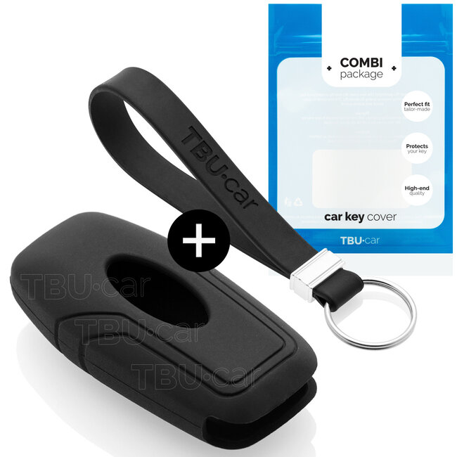 Sleutel cover compatibel met Ford - Silicone sleutelhoesje - beschermhoesje autosleutel - Zwart