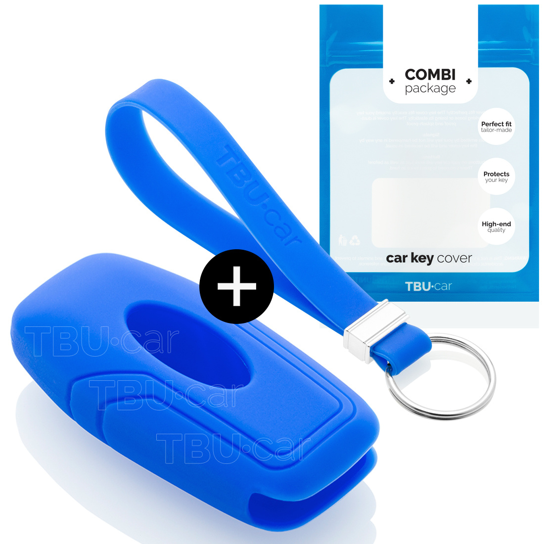 TBU car Ford Capa Silicone Chave do carro - Capa protetora - Tampa remota FOB - Azul