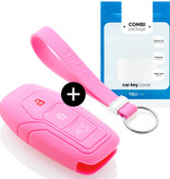 TBU car Ford Capa Silicone Chave do carro - Capa protetora - Tampa remota FOB - Rosa