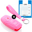 Capa para chave do carro compatível com Ford - Capa Protetora de Chave Remota de Silicone - Tampa Remota FOB - Rosa