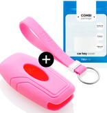 TBU car Ford Capa Silicone Chave do carro - Capa protetora - Tampa remota FOB - Rosa