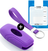 TBU car TBU car Car key cover compatible with Ford - Silicone Protective Remote Key Shell - FOB Case Cover - Purple