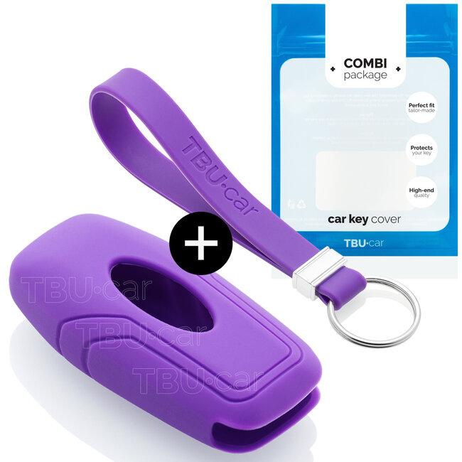 Funda Carcasa llave compatible con Ford - Funda de Silicona - Cover de Llave Coche - Violeta
