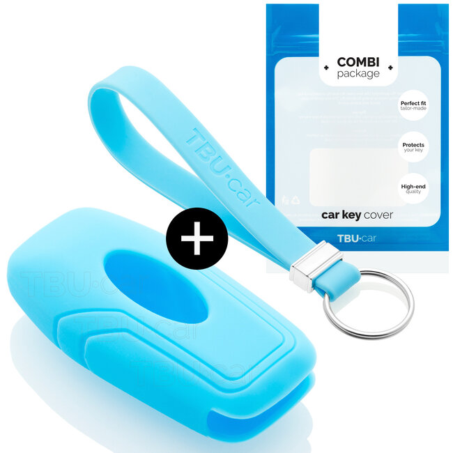 Funda Carcasa llave compatible con Ford - Funda de Silicona - Cover de Llave Coche - Azul claro