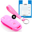 Capa para chave do carro compatível com Ford - Capa Protetora de Chave Remota de Silicone - Tampa Remota FOB - Rosa