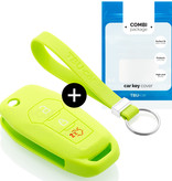 TBU car TBU car Car key cover compatible with Ford - Silicone Protective Remote Key Shell - FOB Case Cover - Lime green