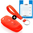 Capa para chave do carro compatível com Ford - Capa Protetora de Chave Remota de Silicone - Tampa Remota FOB - Vermelho