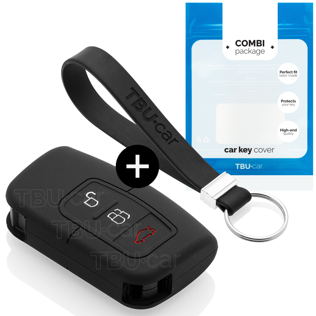 TBU car TBU car Cover chiavi auto compatibile con Ford - Copertura protettiva - Custodia Protettiva in Silicone - Nero