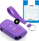 TBU car Ford Capa Silicone Chave do carro - Capa protetora - Tampa remota FOB - Roxo