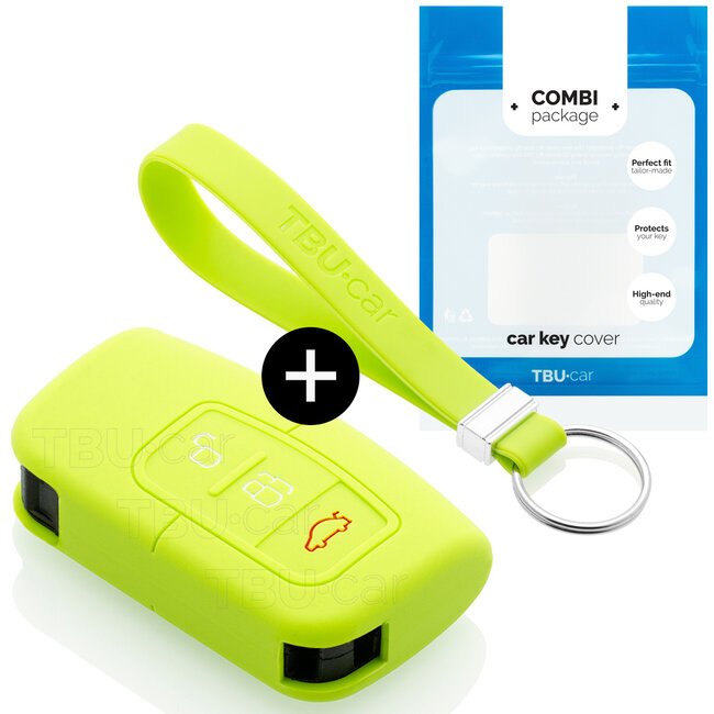 Capa para chave do carro compatível com Ford - Capa Protetora de Chave Remota de Silicone - Tampa Remota FOB - Verde lima
