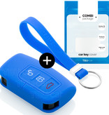 TBU car TBU car Sleutel cover compatibel met Ford - Silicone sleutelhoesje - beschermhoesje autosleutel - Blauw