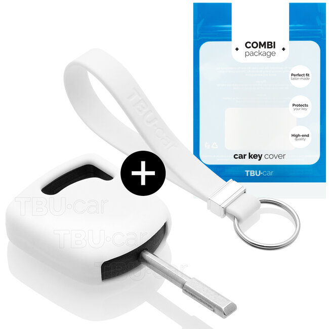 Funda Carcasa llave compatible con Ford - Funda de Silicona - Cover de Llave Coche - Blanco