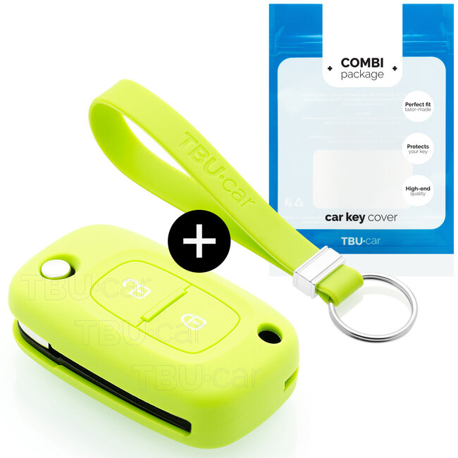 Housse de Protection clé compatible avec Mercedes - Coque Cover Housse étui en Silicone - Citron vert