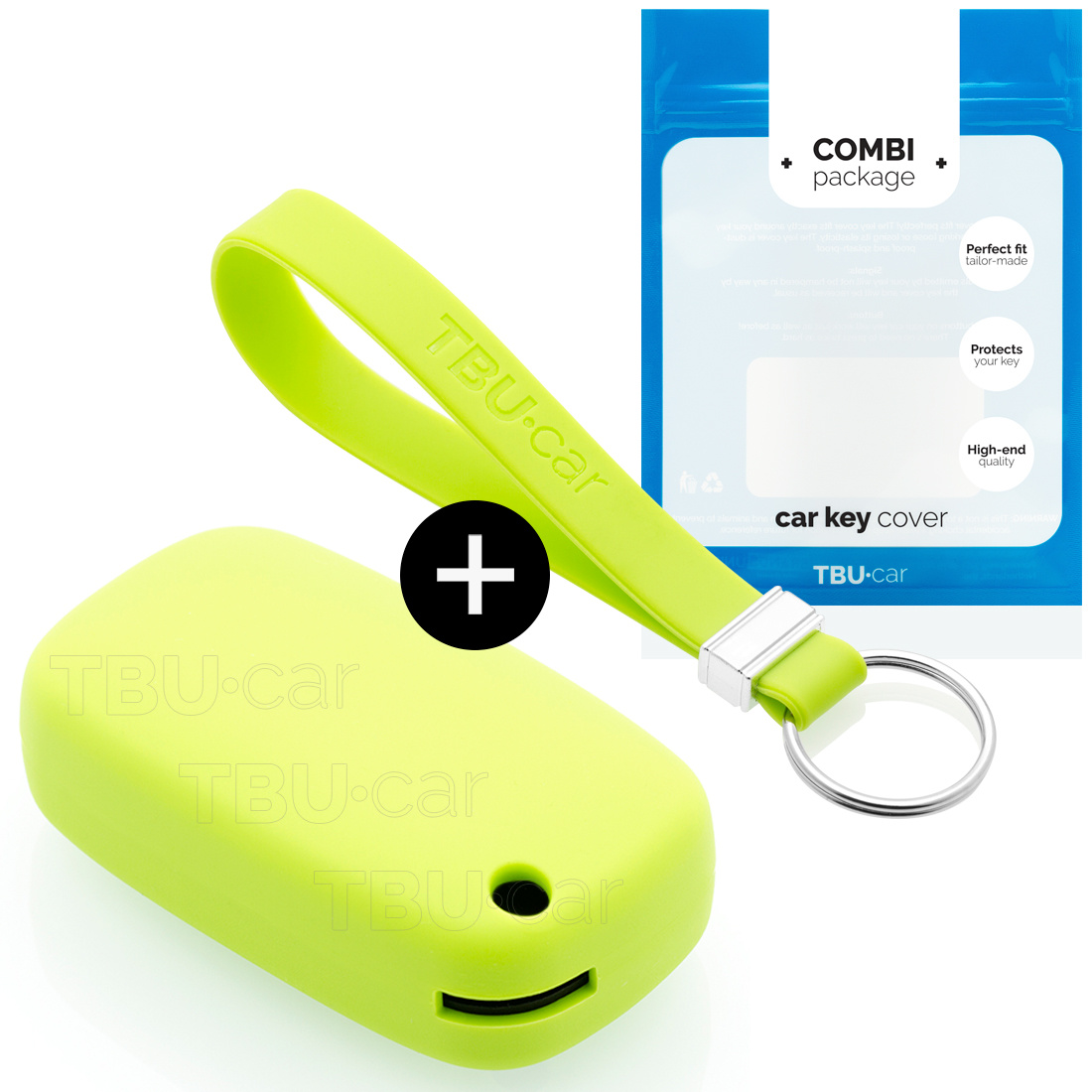 TBU car TBU car Car key cover compatible with Mercedes - Silicone Protective Remote Key Shell - FOB Case Cover - Lime green