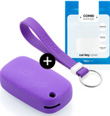 TBU car Mercedes Capa Silicone Chave do carro - Capa protetora - Tampa remota FOB - Roxo