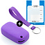Capa para chave do carro compatível com Mercedes - Capa Protetora de Chave Remota de Silicone - Tampa Remota FOB - Roxo