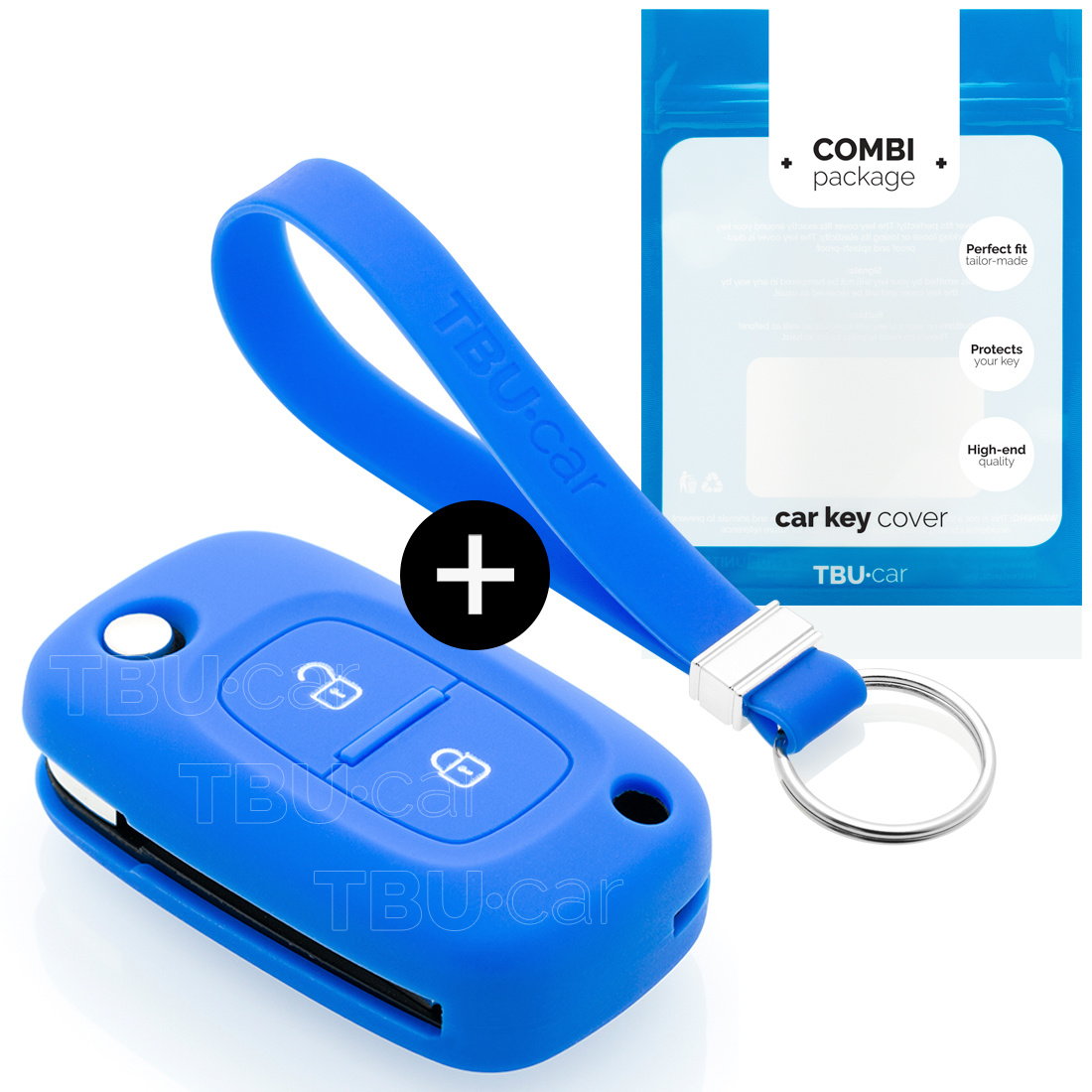 TBU car TBU car Car key cover compatible with Mercedes - Silicone Protective Remote Key Shell - FOB Case Cover - Blue