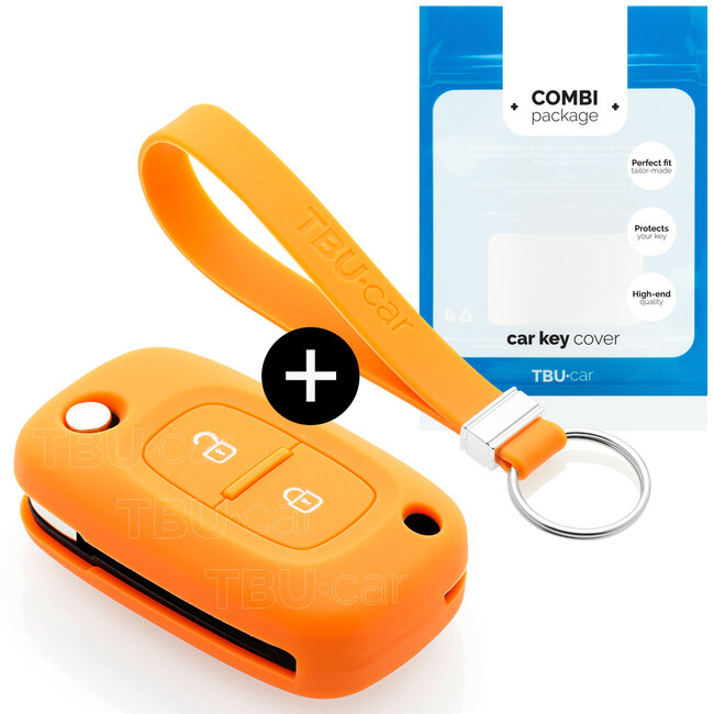 Housse de Protection clé compatible avec Mercedes - Coque Cover Housse étui en Silicone - Orange