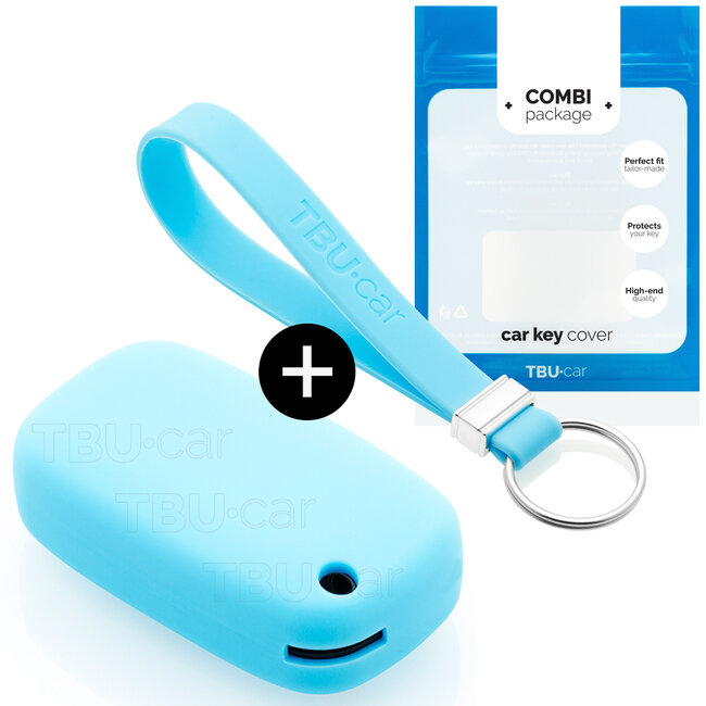 Capa para chave do carro compatível com Mercedes - Capa Protetora de Chave Remota de Silicone - Tampa Remota FOB - Azul claro