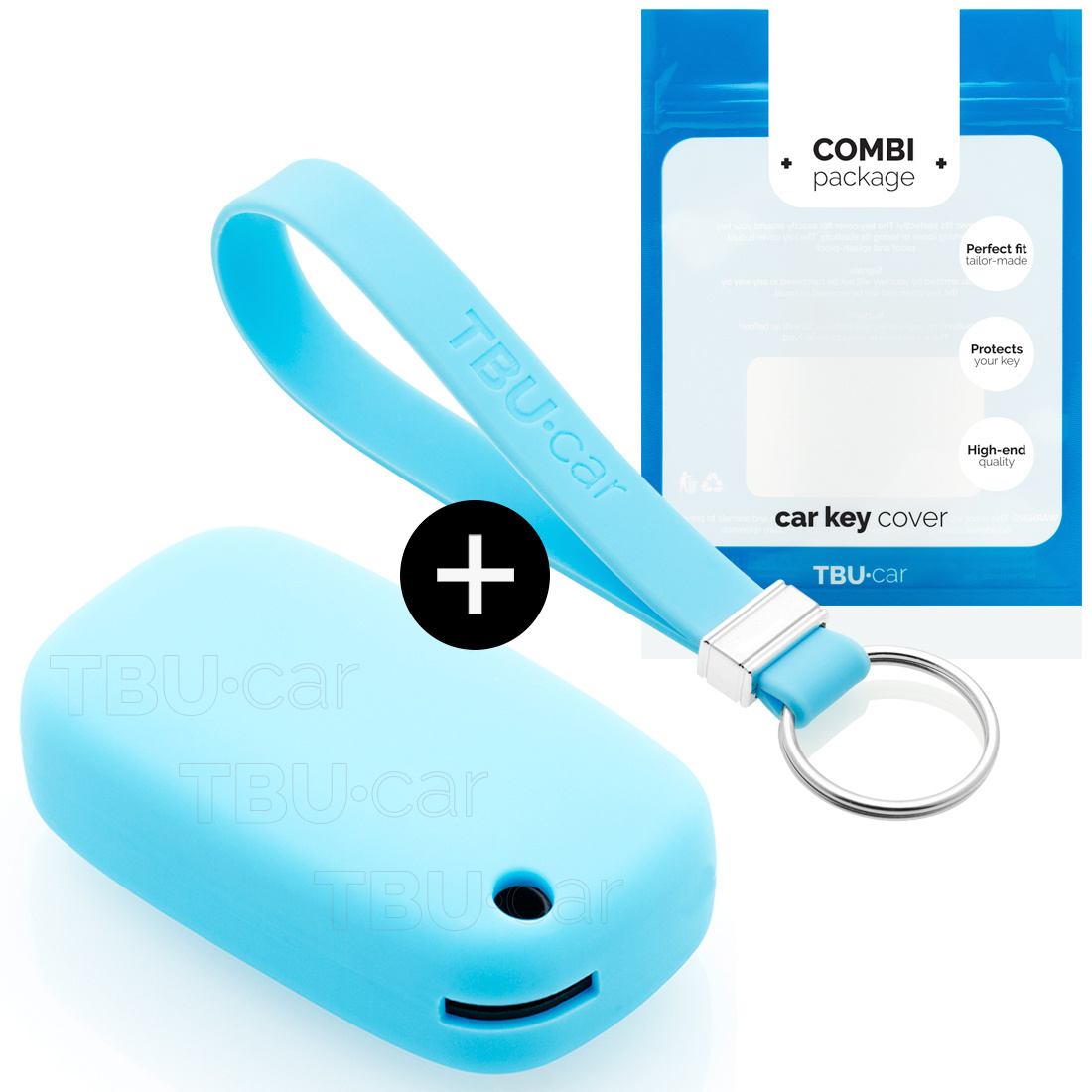 TBU car TBU car Car key cover compatible with Mercedes - Silicone Protective Remote Key Shell - FOB Case Cover - Light Blue