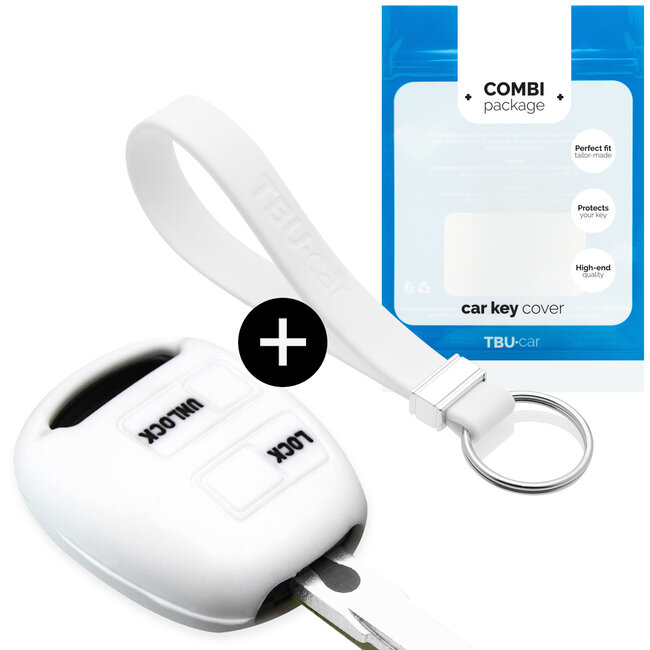 Car key cover compatible with Lexus - Silicone Protective Remote Key Shell - FOB Case Cover - White