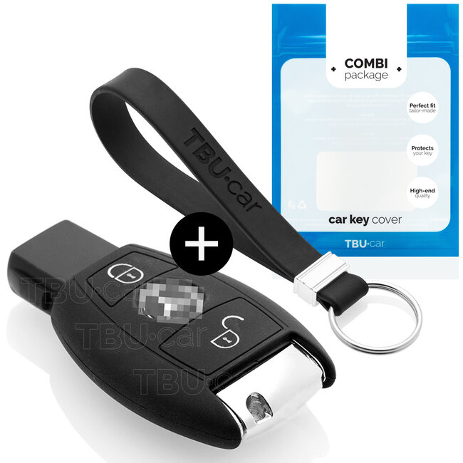 Capa para chave do carro compatível com Mercedes - Capa Protetora de Chave Remota de Silicone - Tampa Remota FOB - Preto