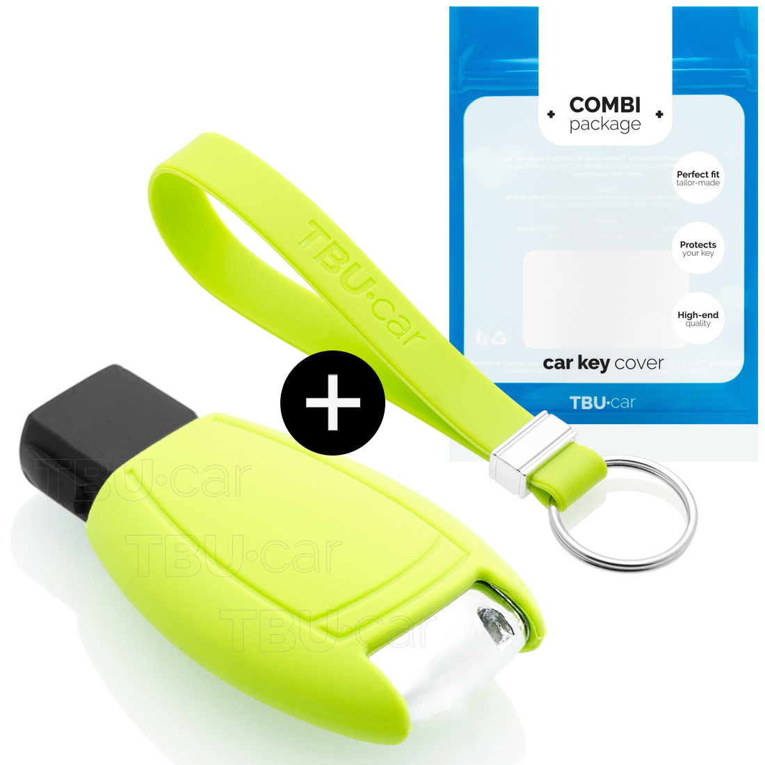 TBU car TBU car Car key cover compatible with Mercedes - Silicone Protective Remote Key Shell - FOB Case Cover - Lime green