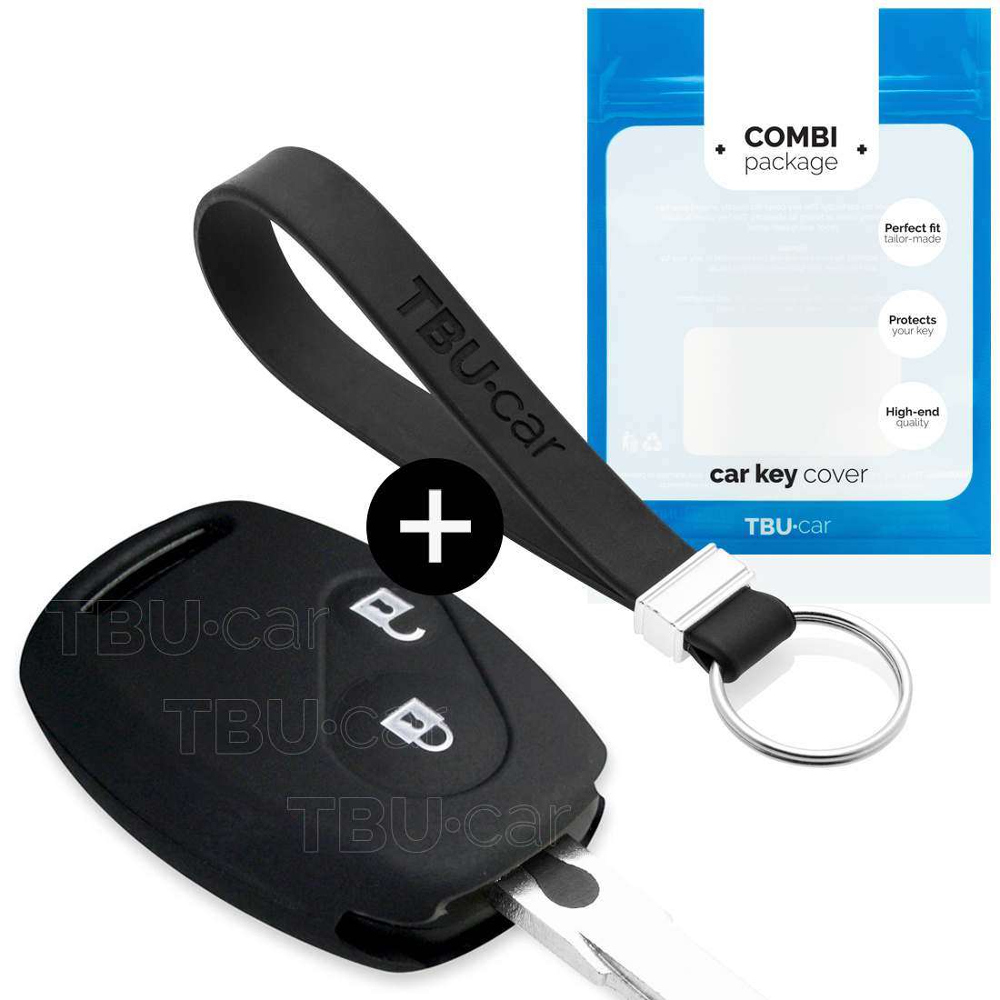 TBU car Honda Capa Silicone Chave do carro - Capa protetora - Tampa remota FOB - Preto