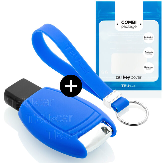 Funda Carcasa llave compatible con Mercedes - Funda de Silicona - Cover de Llave Coche - Azul