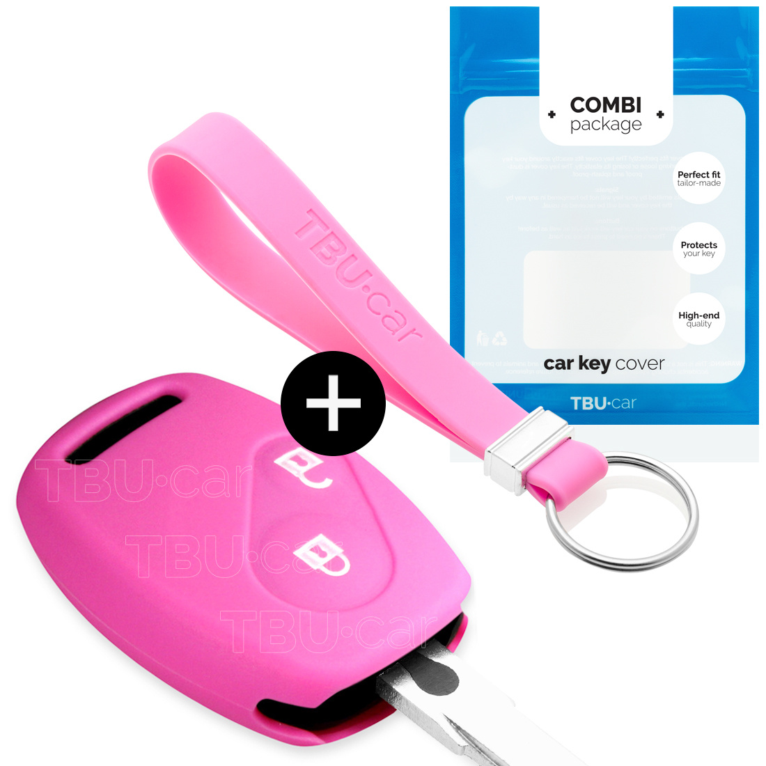 TBU car Honda Capa Silicone Chave do carro - Capa protetora - Tampa remota FOB - Rosa