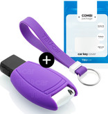 TBU car Mercedes Capa Silicone Chave do carro - Capa protetora - Tampa remota FOB - Roxo