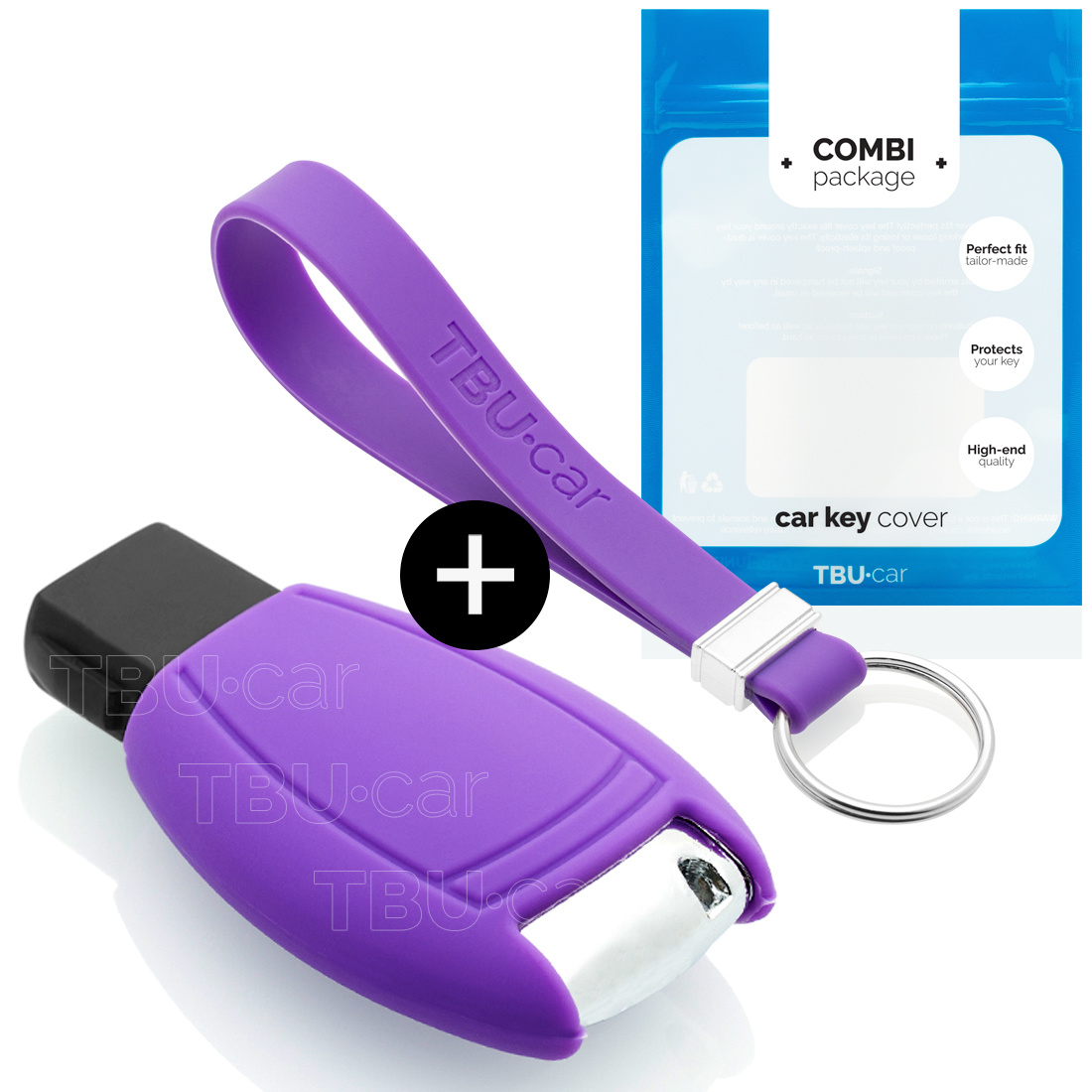 TBU car Mercedes Capa Silicone Chave do carro - Capa protetora - Tampa remota FOB - Roxo