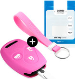 TBU car Honda Capa Silicone Chave do carro - Capa protetora - Tampa remota FOB - Rosa