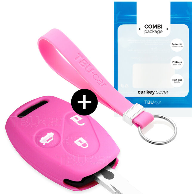Capa para chave do carro compatível com Honda - Capa Protetora de Chave Remota de Silicone - Tampa Remota FOB - Rosa