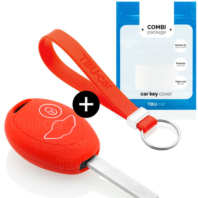 Capa para chave do carro compatível com Mini - Capa Protetora de Chave Remota de Silicone - Tampa Remota FOB - Vermelho