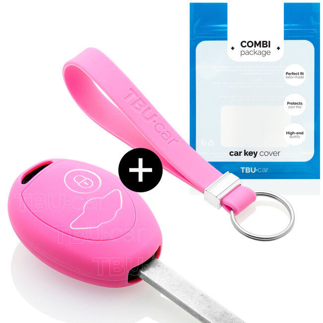 Sleutel cover compatibel met Mini - Silicone sleutelhoesje - beschermhoesje autosleutel - Roze